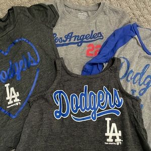 Lot of 4 toddler girl dodger tshirts
